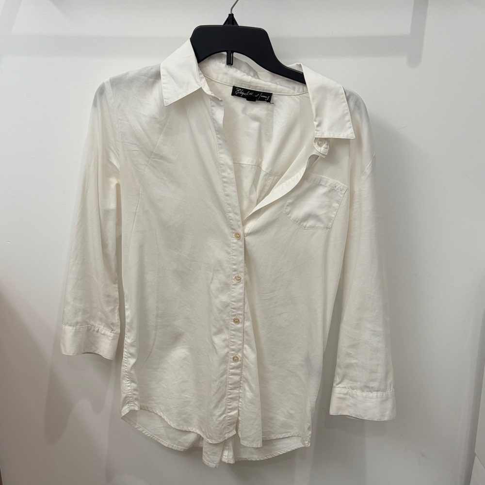 Elizabeth and James White Button-Down Shirt